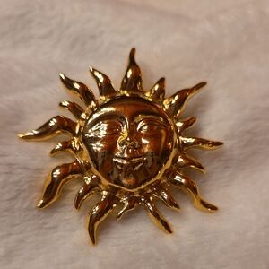 Gold Sun Brooch